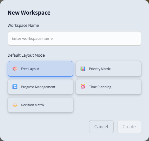 Create a decicated workspace with a layout